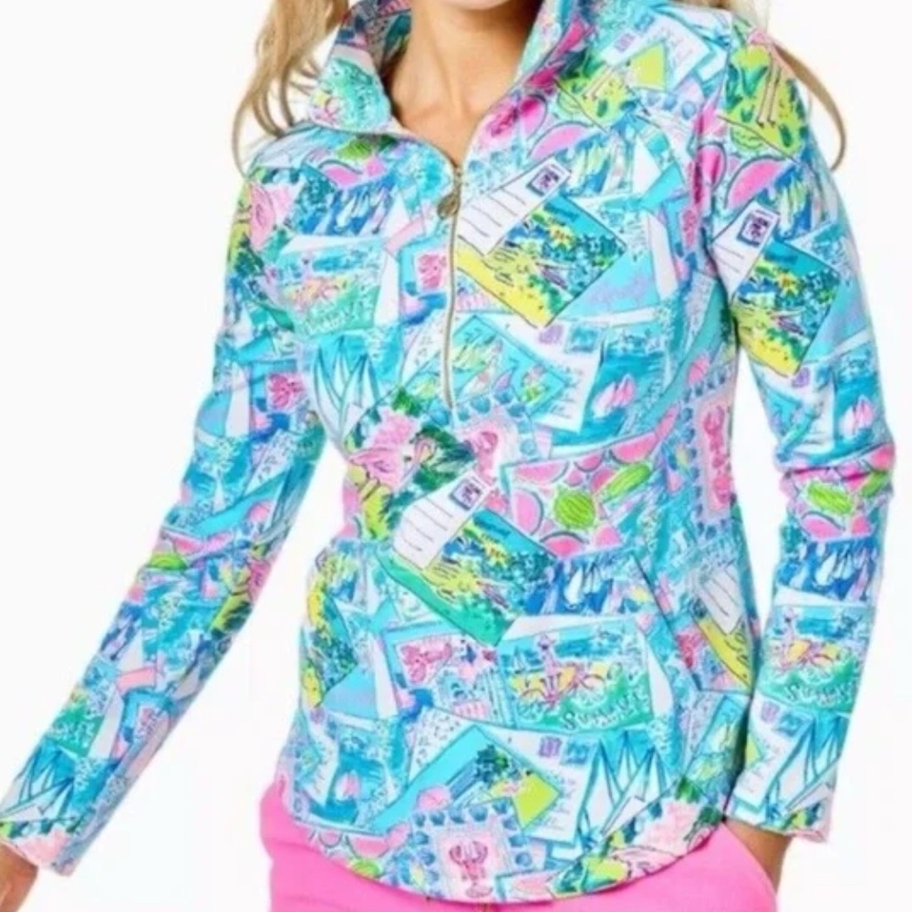 NWT Lilly Pulitzer Skipper Pullover - Pop Up Wish You Were Here S - Picture 1 of 4